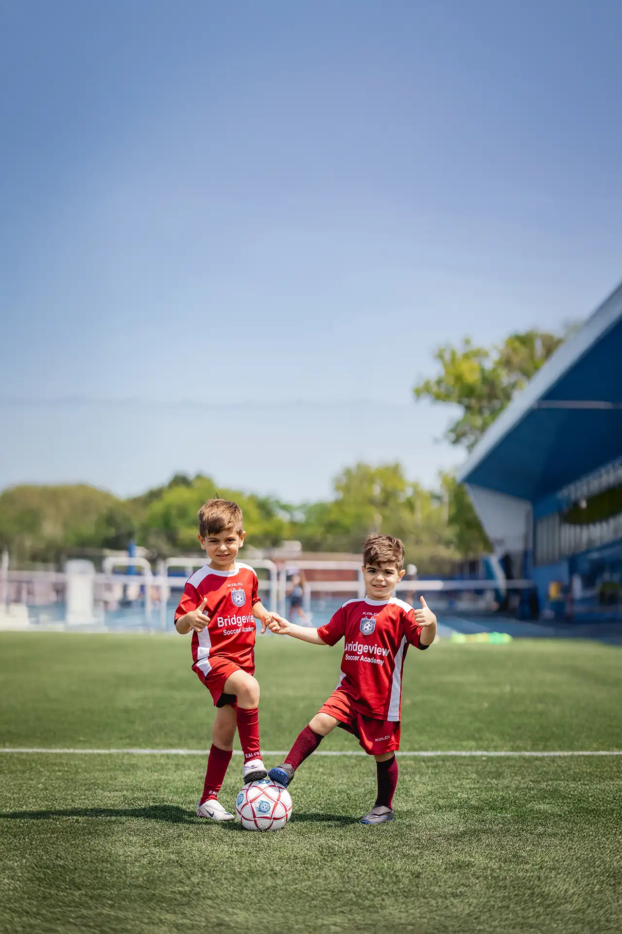 Kids in a real class on the field